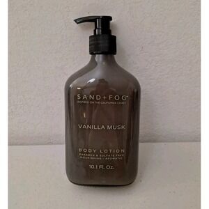 Sand + Fog VANILLA MUSK Body Lotion 10.1 Fl Oz Pump Bottle, Paraben/SLS Free NEW